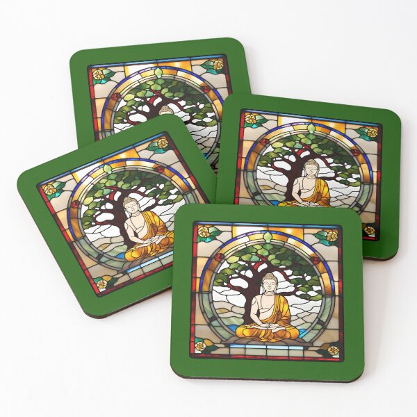 Item preview, Buddha Under Bodhi Tree I  Stained Glass look. designed and sold by Kona Linda.