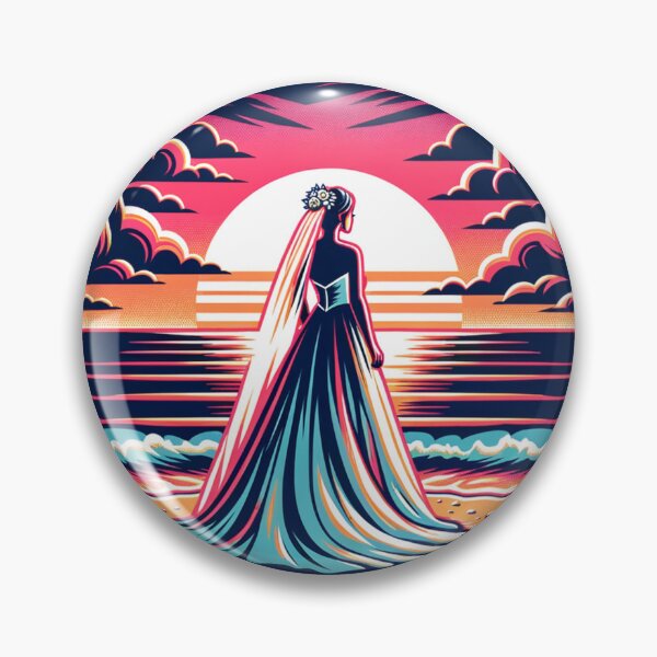 Item preview, Bride on the Beach with a Sunset designed and sold by PassionforLove.