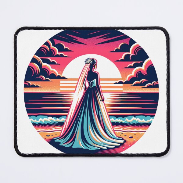 Item preview, Bride on the Beach with a Sunset designed and sold by PassionforLove.