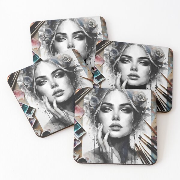 Item preview, Watercolor Portrait: Captivating Beauty, beautiful woman,art moden, girl. designed and sold by FreeWorldDesign.
