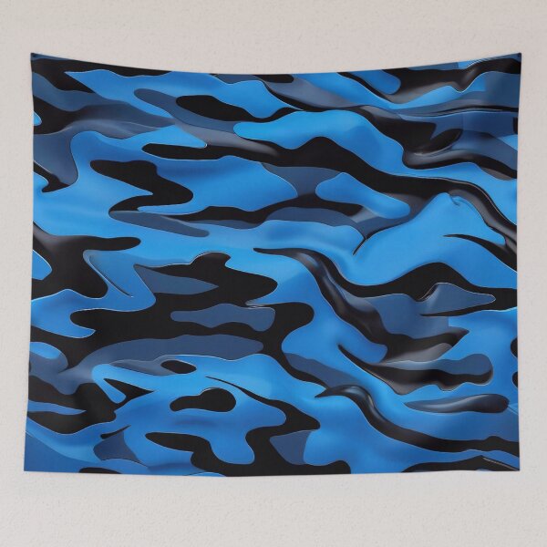 Item preview, Abstract Black And Blue Camouflage Pattern designed and sold by TheArtOfPat.