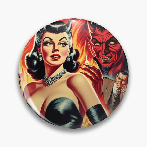 Item preview, Hot Devilish Pin-up designed and sold by PulpVintage.