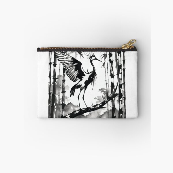 Artikelvorschau, Tranquil Sumi-e Heron Among Bamboo entworfen und verkauft von Marithrax.