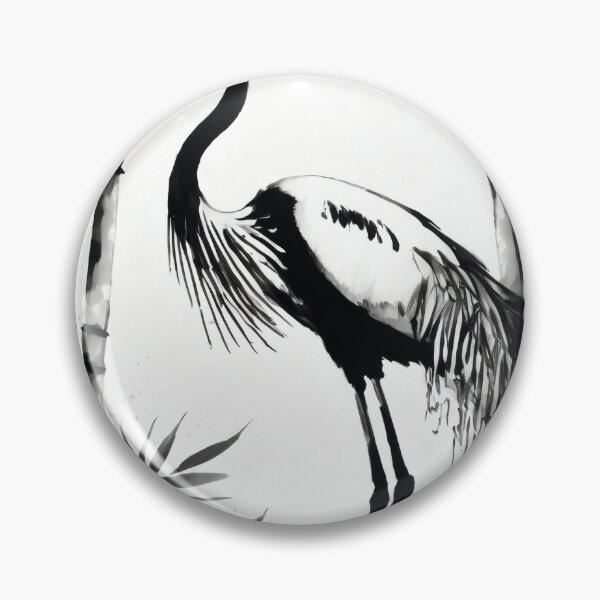 Artikelvorschau, Tranquil Sumi-e Heron Among Bamboo entworfen und verkauft von Marithrax.