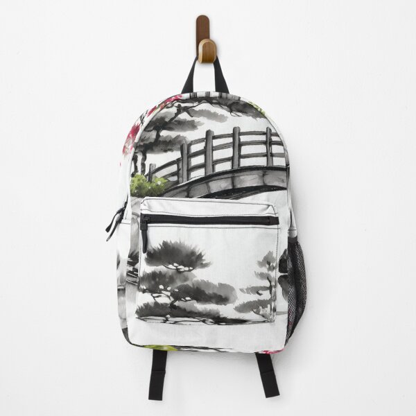 Item preview, Tranquil Sumi-e Serenity Lake Bridge designed and sold by Marithrax.