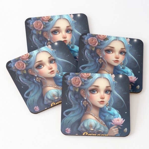 Item preview, Cancer Portrait. cute girl designed and sold by ZodiacWonders.