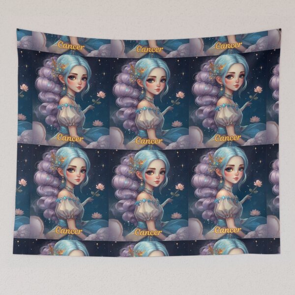 Item preview, Cancer Portrait. cute girl designed and sold by ZodiacWonders.