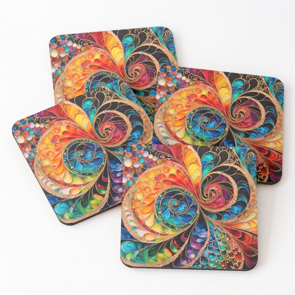 Item preview, Abstract sacred geometry with vivid colored swirls designed and sold by artedamensagem.