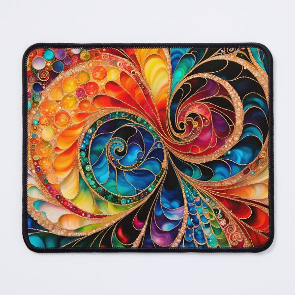 Item preview, Abstract sacred geometry with vivid colored swirls designed and sold by artedamensagem.