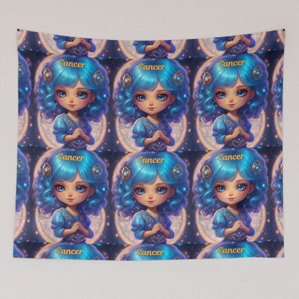 Item preview, Cancer Portrait. cute girl designed and sold by ZodiacWonders.