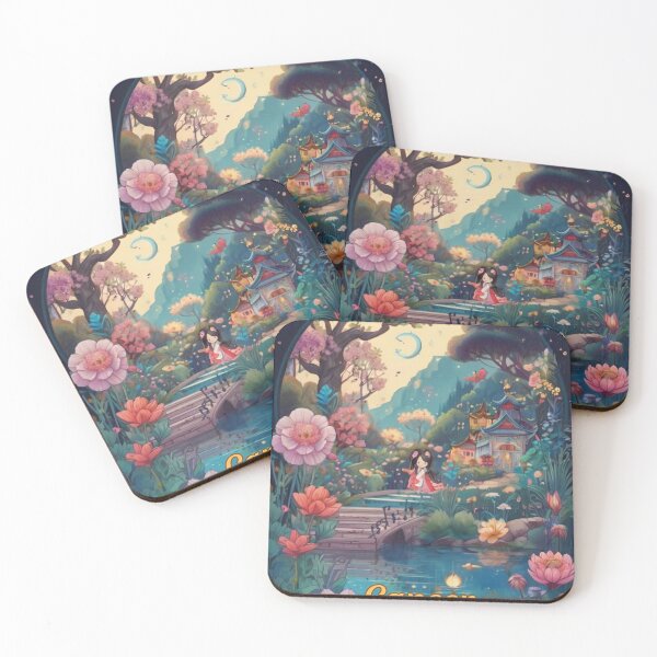 Item preview, Cancer Portrait. cute girl, japanese garden designed and sold by ZodiacWonders.