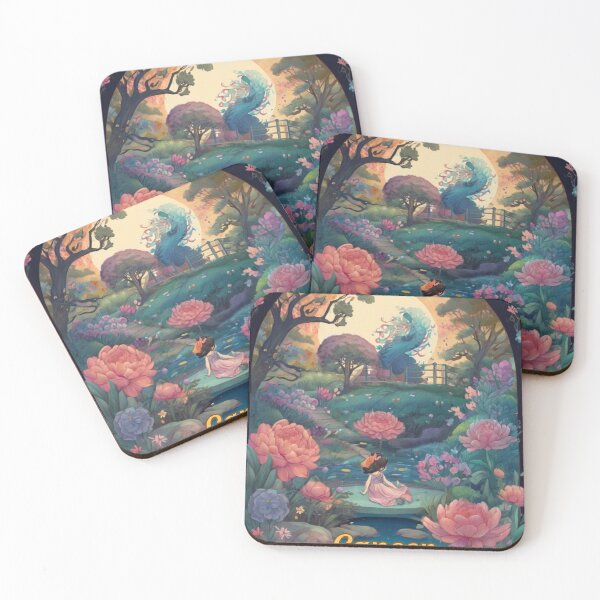 Item preview, Cancer Portrait. cute girl, japanese garden designed and sold by ZodiacWonders.