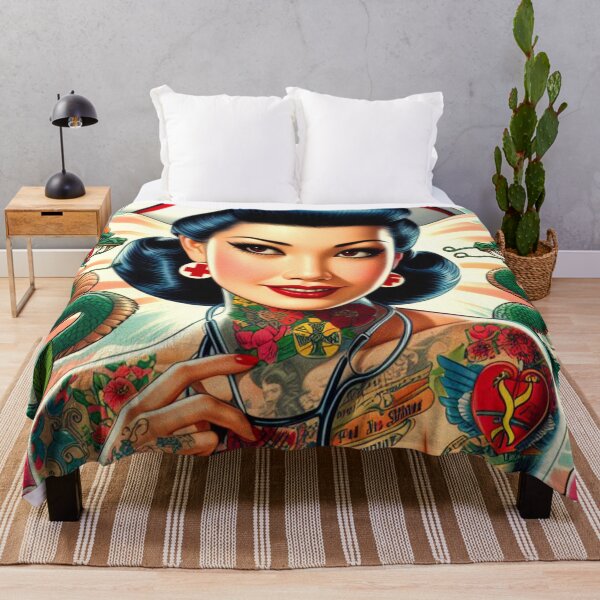 Item preview, Hot Tattooed Nurse designed and sold by PulpVintage.