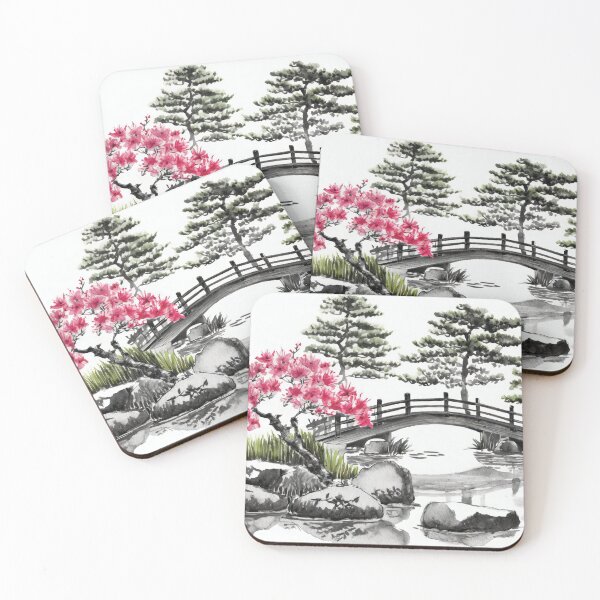 Artikelvorschau, Tranquil Sumi-e Serenity Lake Bridge entworfen und verkauft von Marithrax.