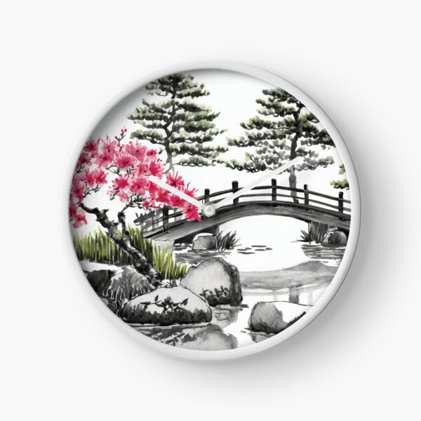 Artikelvorschau, Tranquil Sumi-e Serenity Lake Bridge entworfen und verkauft von Marithrax.
