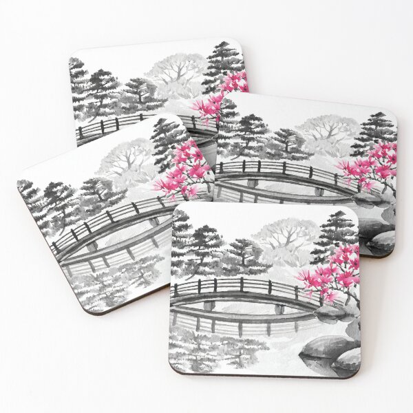Artikelvorschau, Tranquil Sumi-e Serenity Lake Bridge entworfen und verkauft von Marithrax.