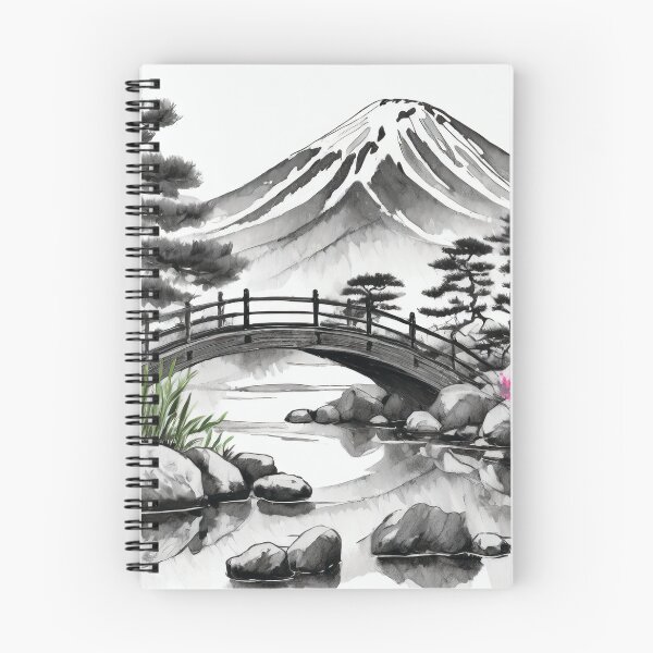 Item preview, Tranquil Sumi-e Serenity Lake Bridge designed and sold by Marithrax.