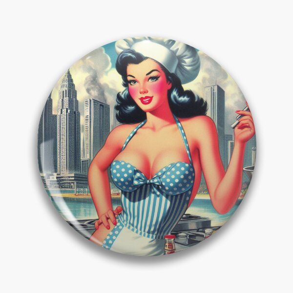 Item preview, Hot Chef Pin-up designed and sold by PulpVintage.