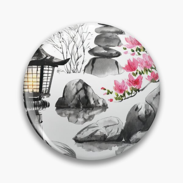 Artikelvorschau, Tranquil Sumi-e Serenity Lake Bridge entworfen und verkauft von Marithrax.