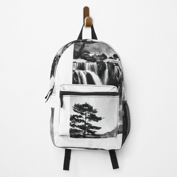 Item preview, Sumi-E Waterfall Forest Mountains designed and sold by Marithrax.