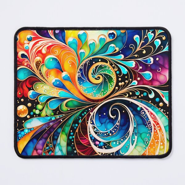 Item preview, Abstract sacred geometry with vivid colored swirls designed and sold by artedamensagem.
