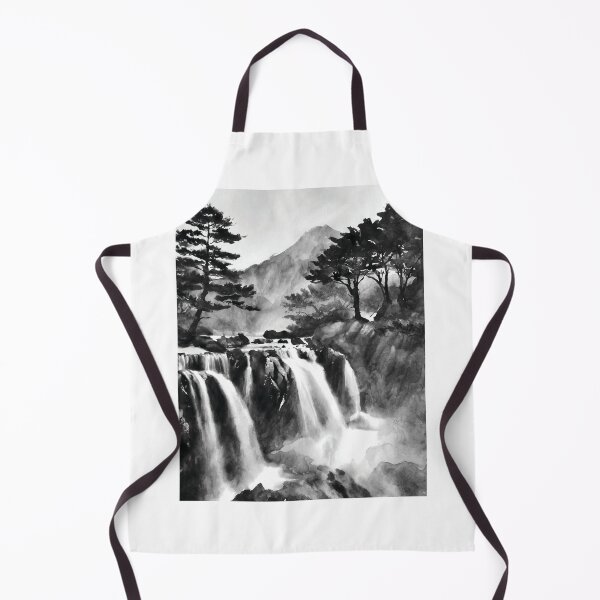 Aperçu de l'œuvre Sumi-E Waterfall Forest Mountains créée et vendue par Marithrax.