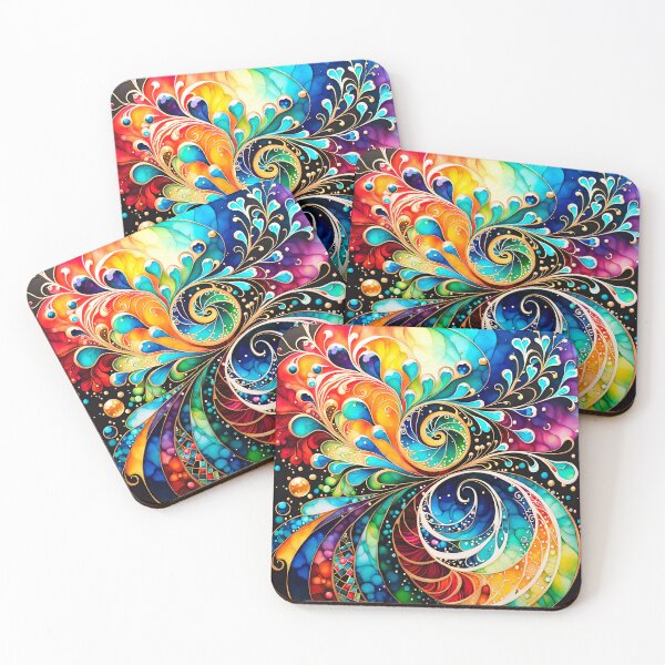 Item preview, Abstract sacred geometry with vivid colored swirls designed and sold by artedamensagem.