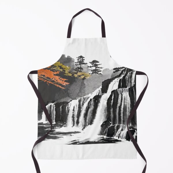 Aperçu de l'œuvre Sumi-E Waterfall Forest Mountains créée et vendue par Marithrax.
