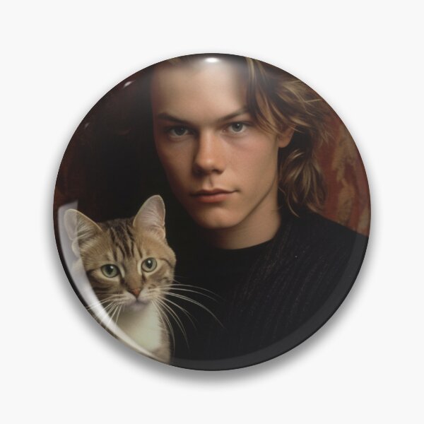 Item preview, River Phoenix with his pet cat designed and sold by 7billionideas.