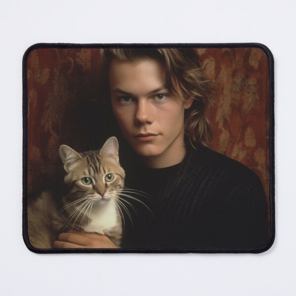 Item preview, River Phoenix with his pet cat designed and sold by 7billionideas.