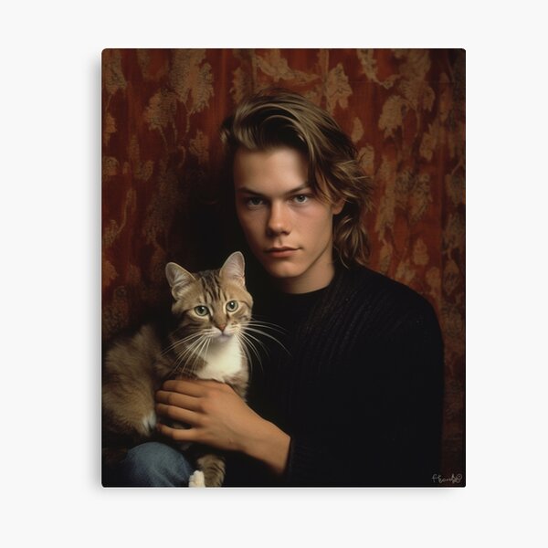 Item preview, River Phoenix with his pet cat designed and sold by 7billionideas.