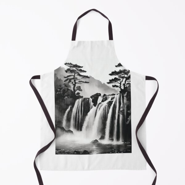 Aperçu de l'œuvre Sumi-E Waterfall Forest Mountains créée et vendue par Marithrax.