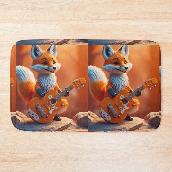 Item preview, Fox Portrait. fox playing guitar designed and sold by FoxVibes.