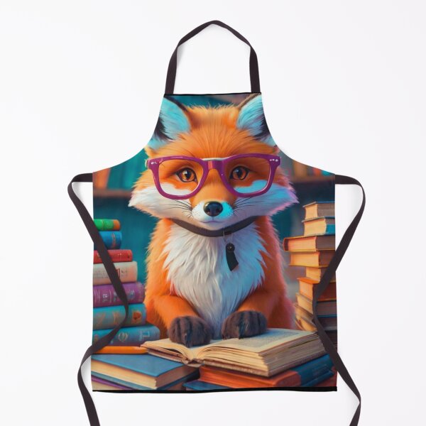 Artikelvorschau, Fuchsporträt. Fuchs mit Brille, Nerd-Fuchs, Fuchs mit Büchern entworfen und verkauft von FoxVibes.