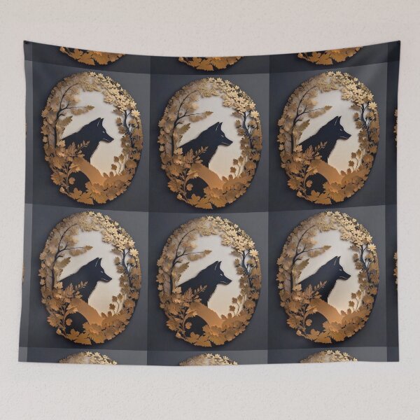 Item preview, Fox Portrait. fox silhouette floral designed and sold by FoxVibes.