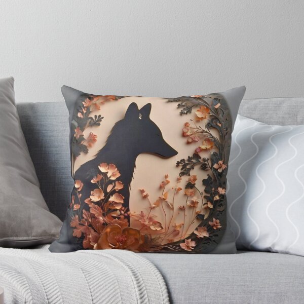 Item preview, Fox Portrait. fox silhouette floral designed and sold by FoxVibes.
