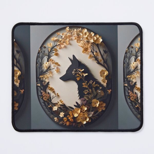 Item preview, Fox Portrait. fox silhouette floral designed and sold by FoxVibes.