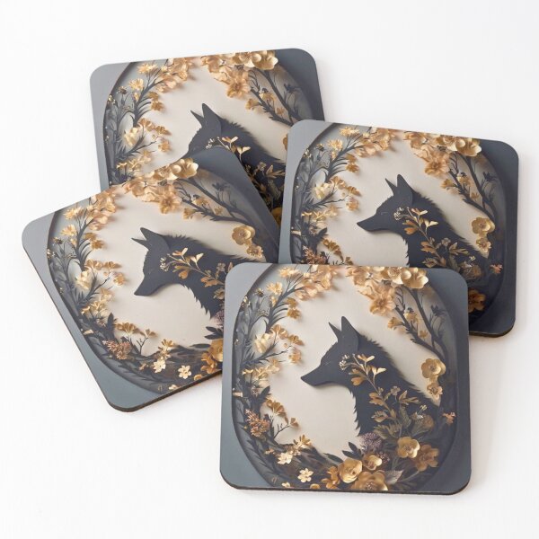 Item preview, Fox Portrait. fox silhouette floral designed and sold by FoxVibes.