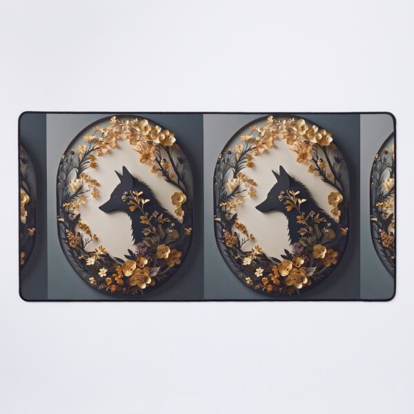 Item preview, Fox Portrait. fox silhouette floral designed and sold by FoxVibes.