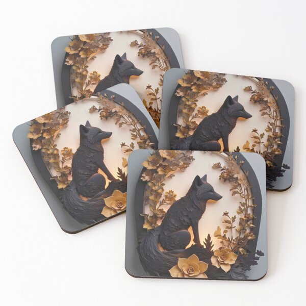 Item preview, Fox Portrait. fox silhouette floral designed and sold by FoxVibes.