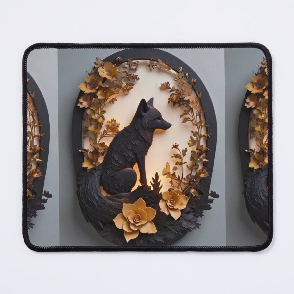 Item preview, Fox Portrait. fox silhouette floral designed and sold by FoxVibes.