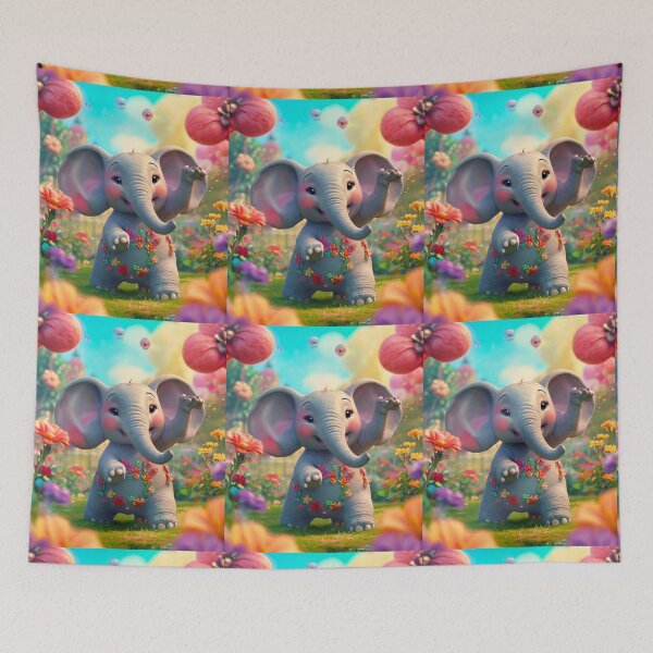 Item preview, Elephant Portrait. dancing elephant designed and sold by ElephantVibes.