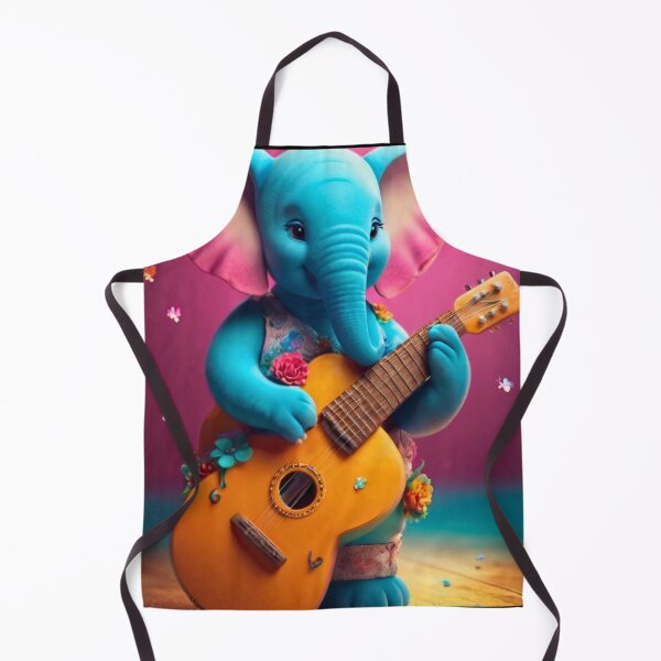 Item preview, Elephant Portrait. elephant playing guitar designed and sold by ElephantVibes.