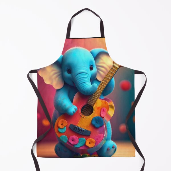 Item preview, Elephant Portrait. elephant playing guitar designed and sold by ElephantVibes.