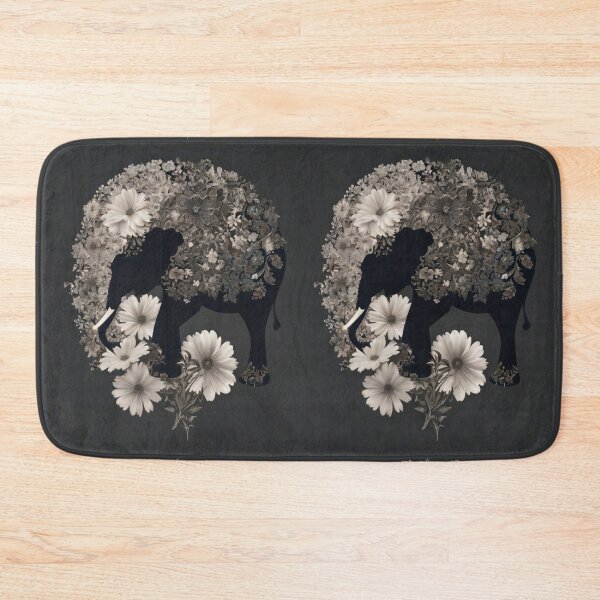 Item preview, Elephant Portrait. elephant silhouette floral designed and sold by ElephantVibes.