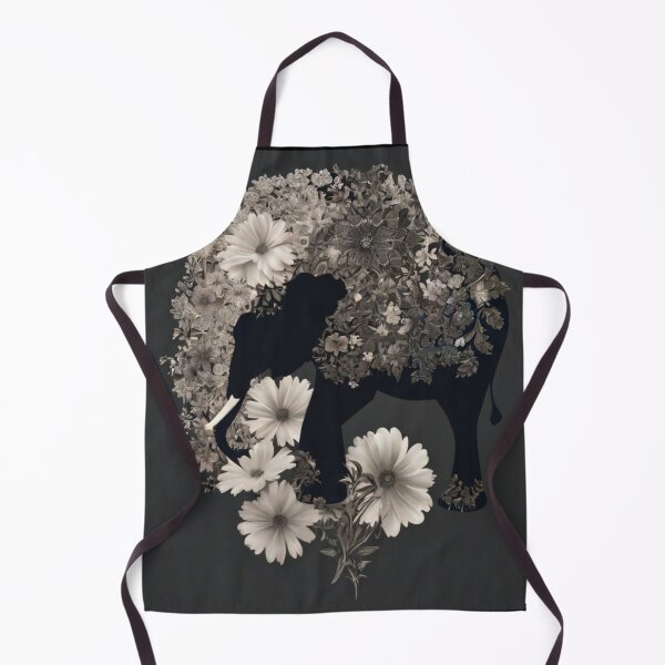 Item preview, Elephant Portrait. elephant silhouette floral designed and sold by ElephantVibes.