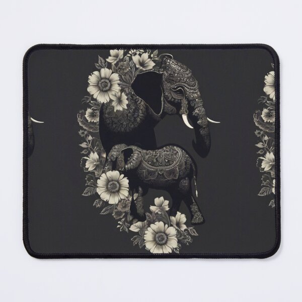 Item preview, Elephant Portrait. elephant silhouette floral designed and sold by ElephantVibes.