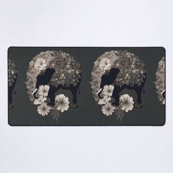Item preview, Elephant Portrait. elephant silhouette floral designed and sold by ElephantVibes.
