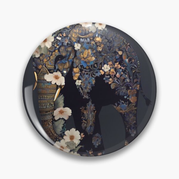 Item preview, Elephant Portrait. elephant silhouette floral designed and sold by ElephantVibes.