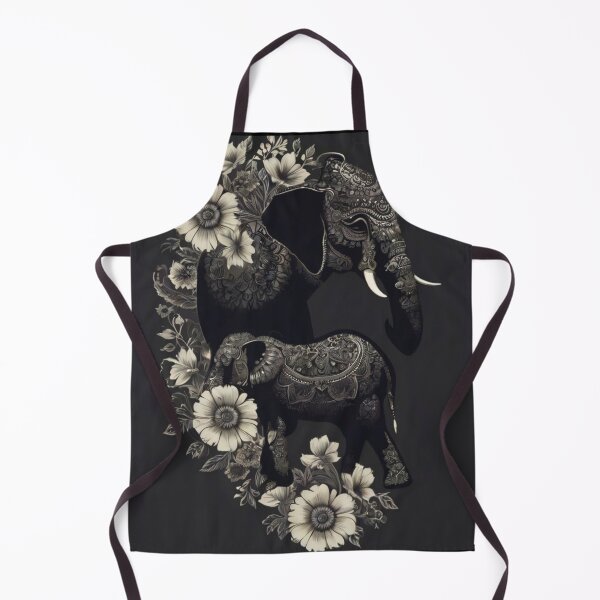 Item preview, Elephant Portrait. elephant silhouette floral designed and sold by ElephantVibes.